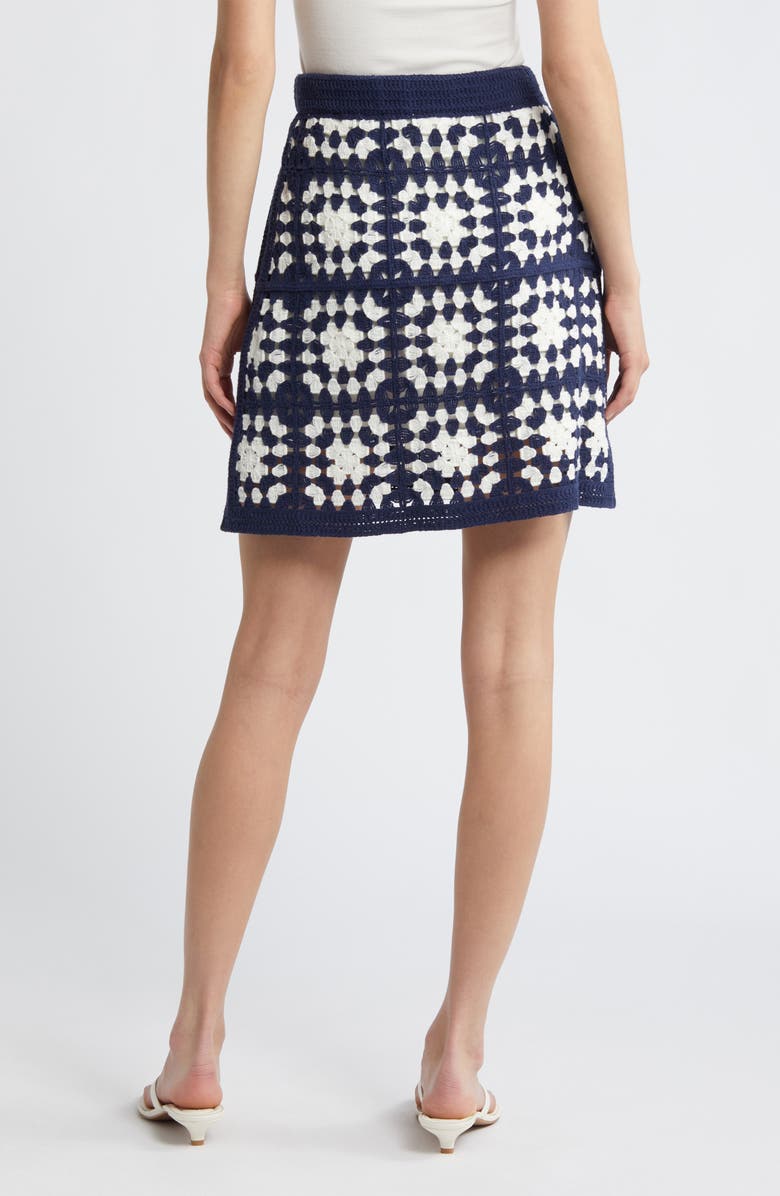 FRAME Tassel Crochet Miniskirt, Alternate, color, Navy Multi