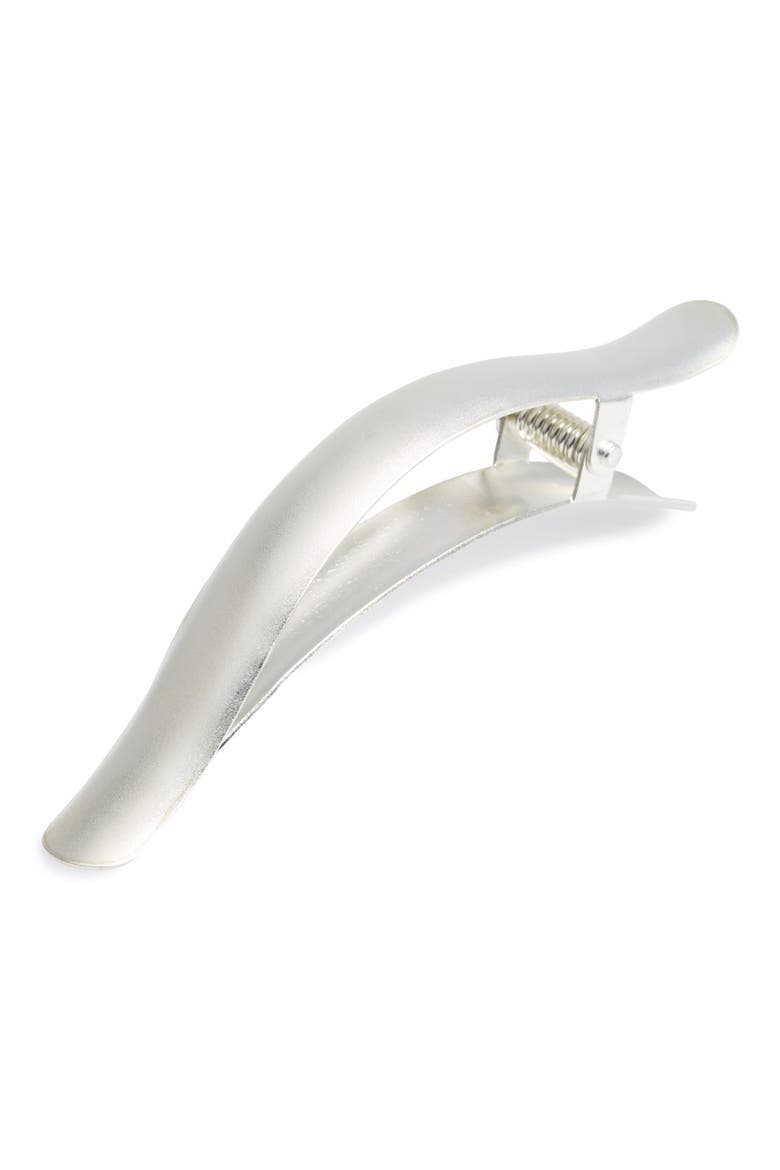 'Ficcarissimo' Hair Clip, Main, color, SILVER MATTE