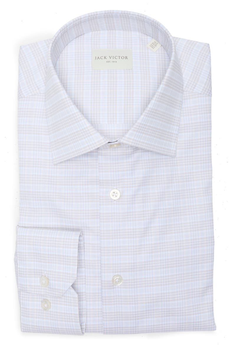 Plaid Cotton Dress Shirt, Alternate, color, TAUPE