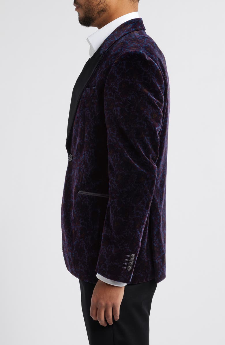 Zanella Broadway Floral Velvet Dinner Jacket, Alternate, color, Navy