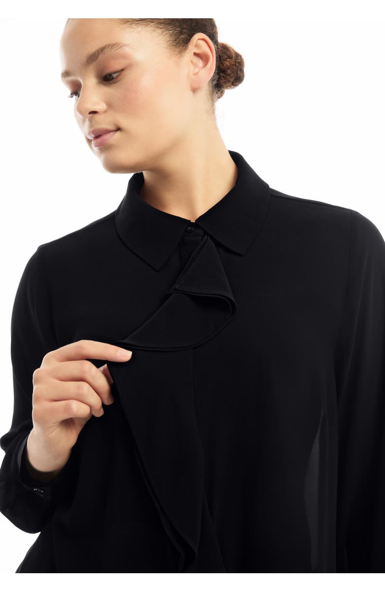 June + Vie Ruffled Georgette Blouse, Alternate, color, Black Onyx