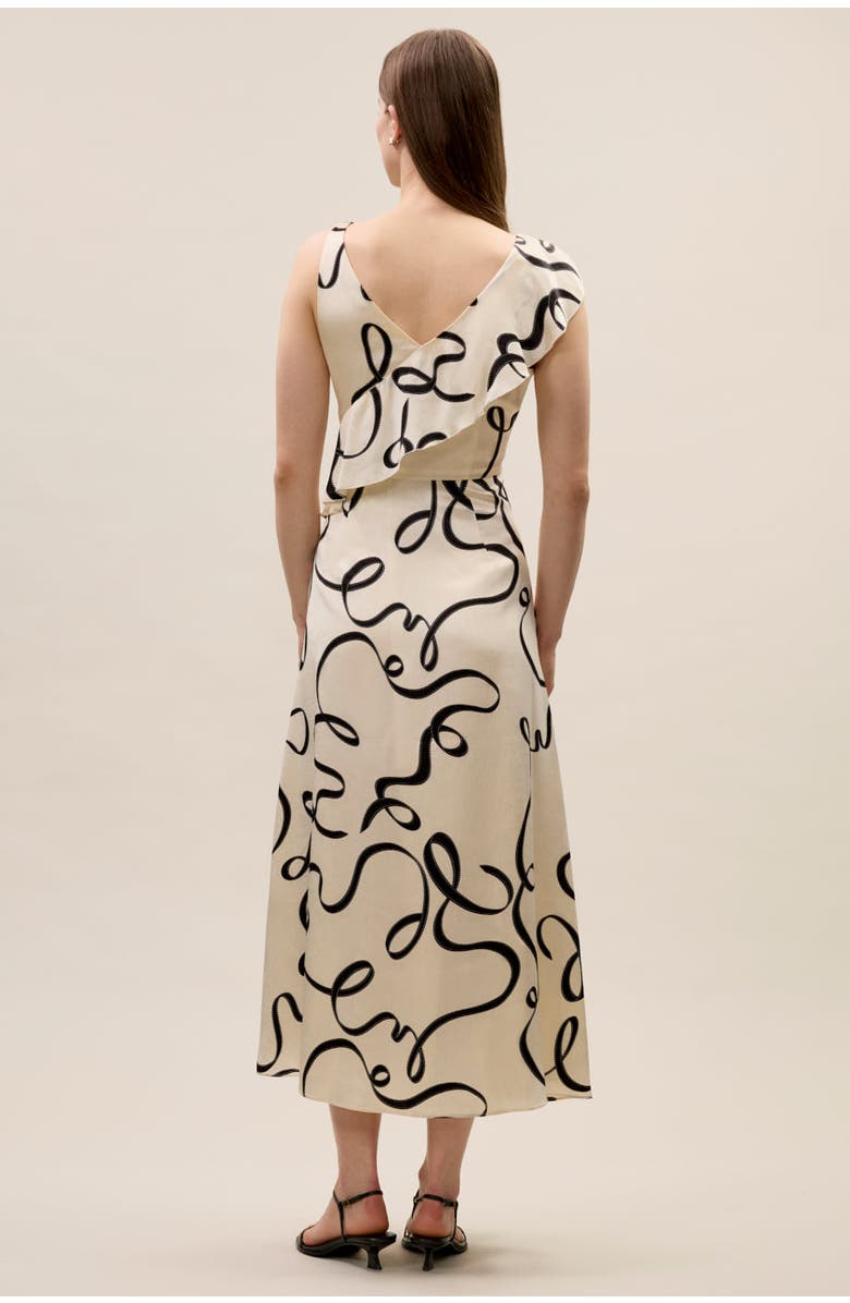 Rebecca Taylor Hollis Satin Ribbon Dress, Alternate, color, Ribbon Print