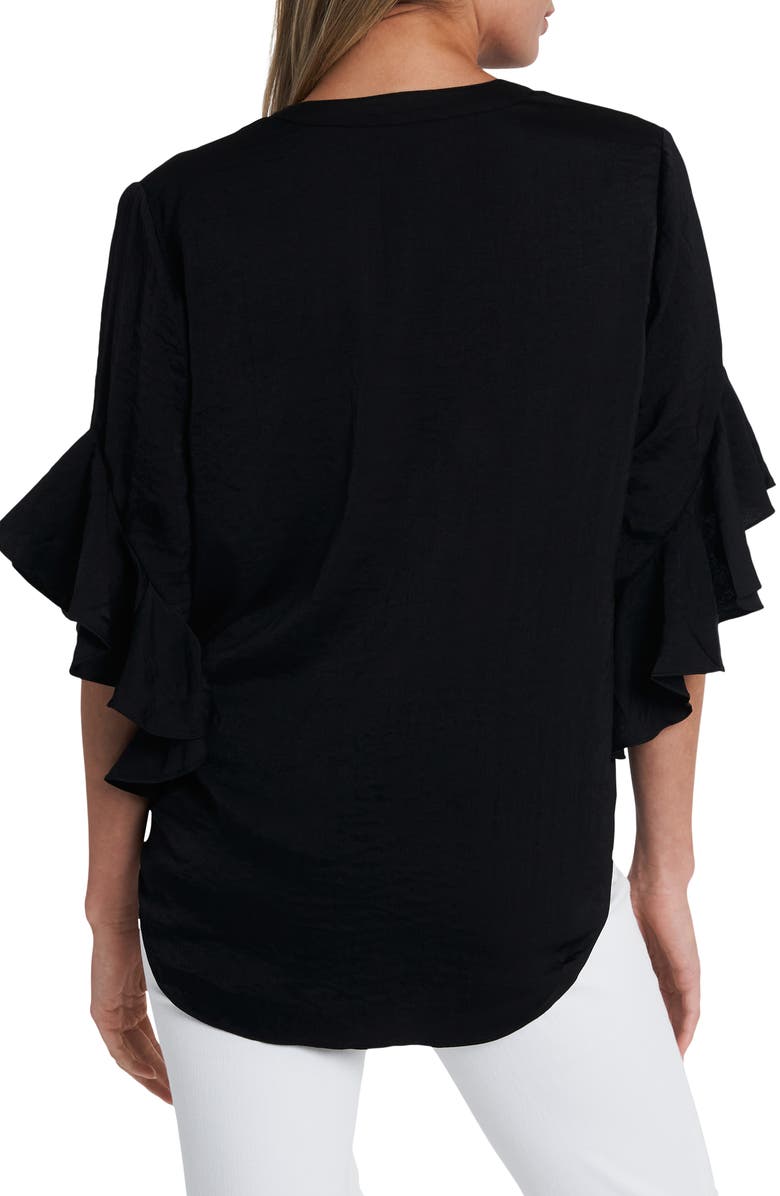 Vince Camuto Ruffle Sleeve Split Neck Blouse, Alternate, color,