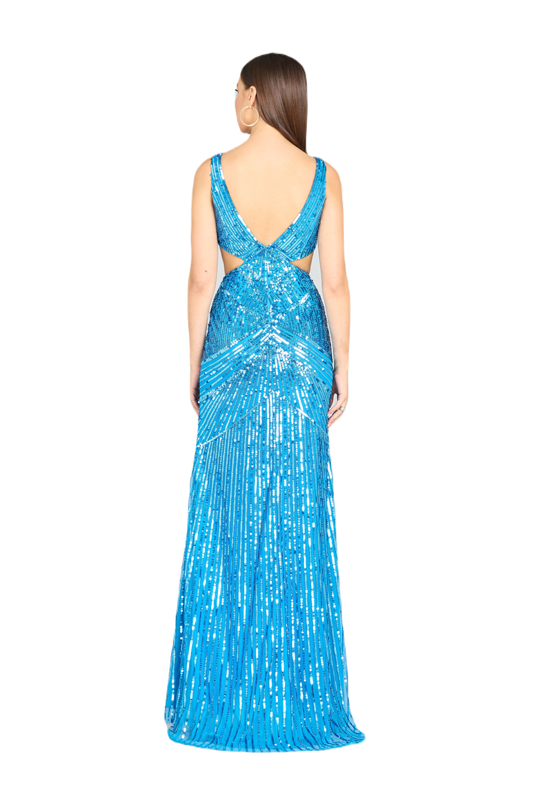 Dahlia Sequin Dress, Alternate, color, Ocean