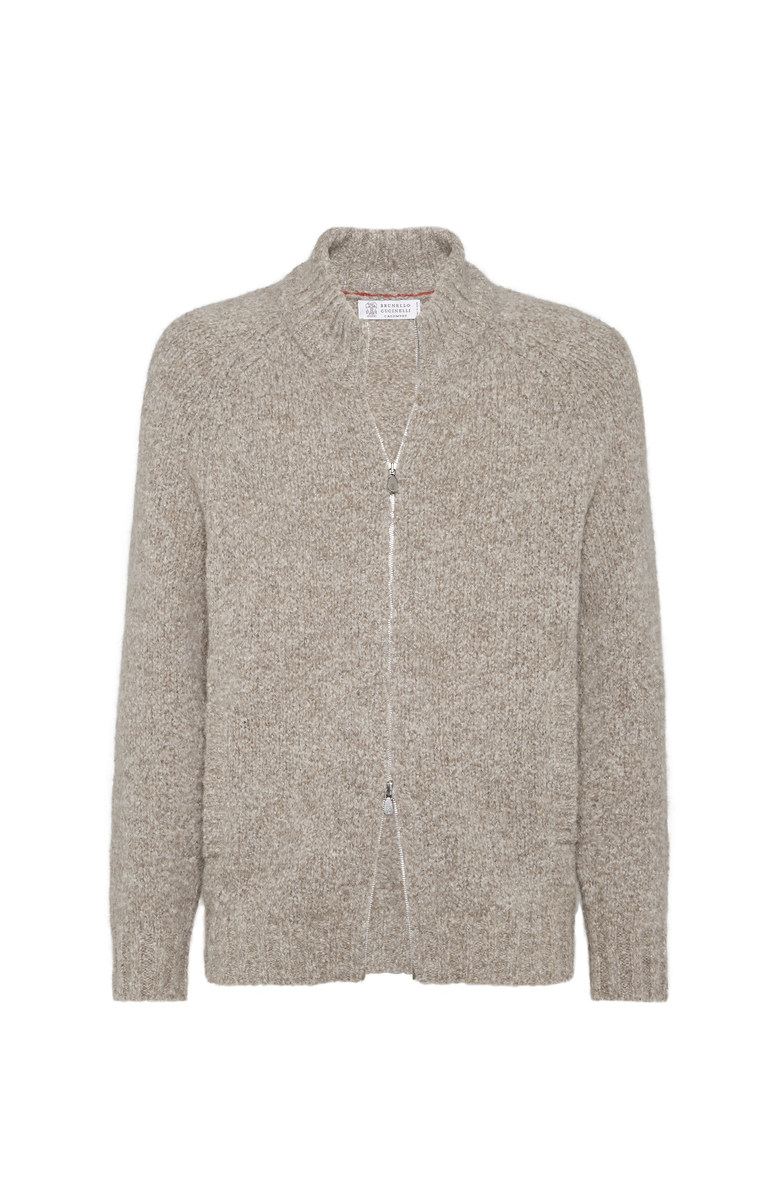 Brunello Cucinelli Flecked cardigan, Main, color, Bark