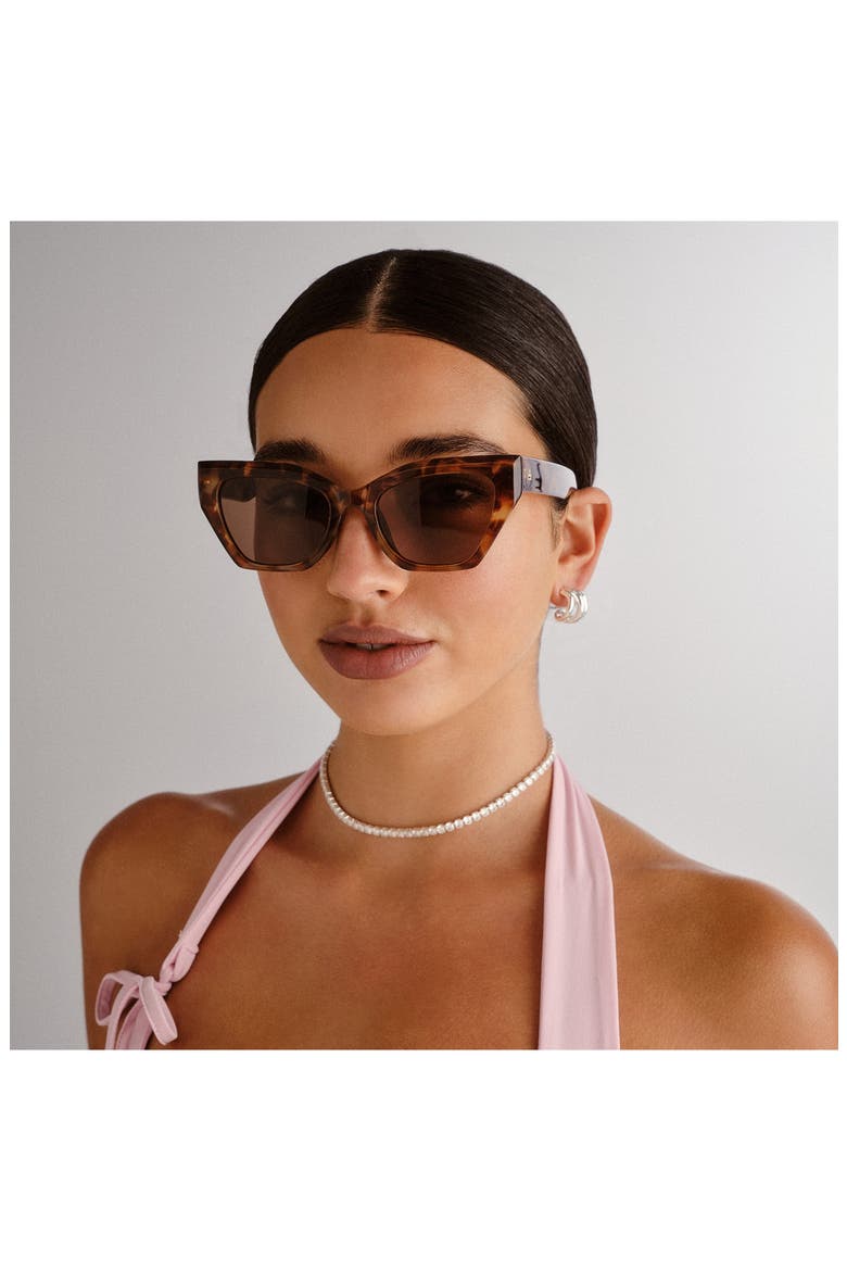 Persei 51mm Cat Eye Sunglasses, Alternate, color, DARK TORT