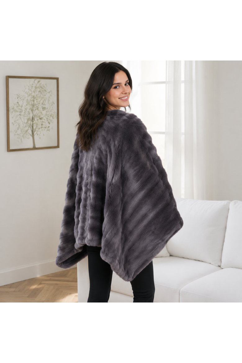 Heated Poncho Shawl, Alternate, color, Grey