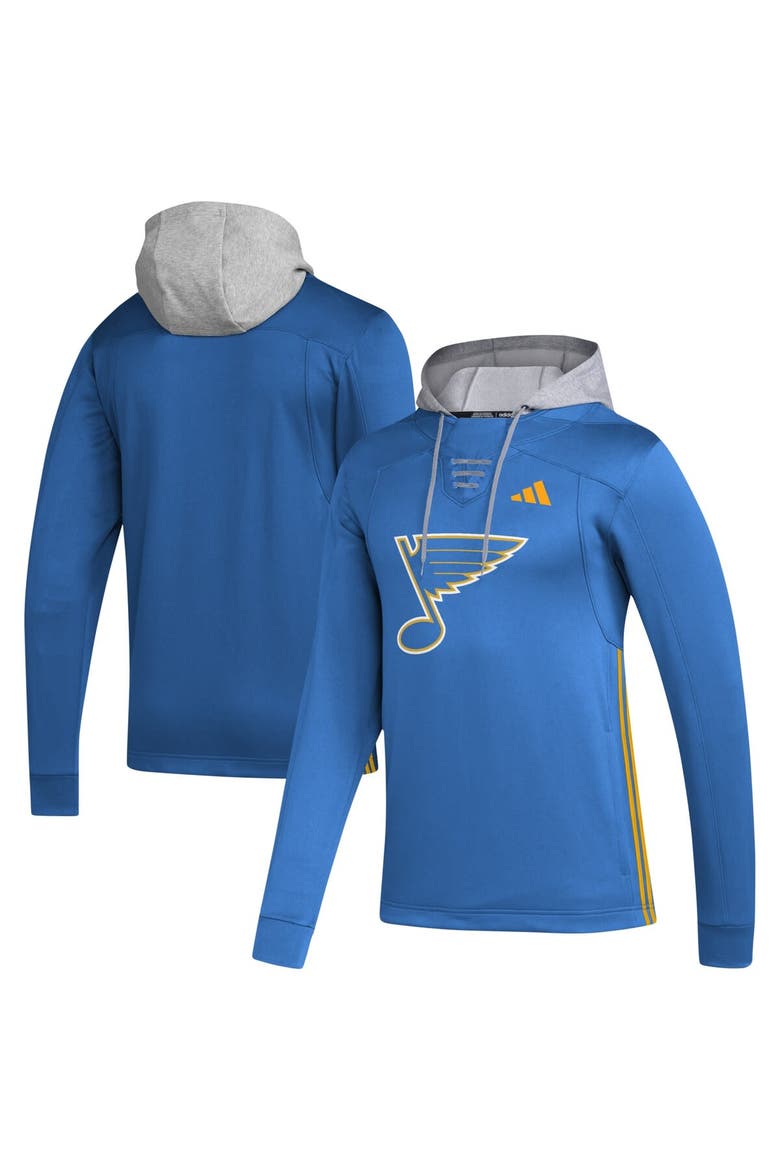 Men's adidas Blue St. Louis Blues Refresh Skate Lace AEROREADY Pullover Hoodie, Main, color, Blue