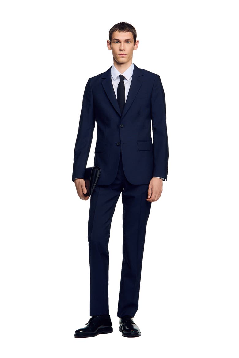 Virgin Wool Suit Jacket, Alternate, color, Navy blue