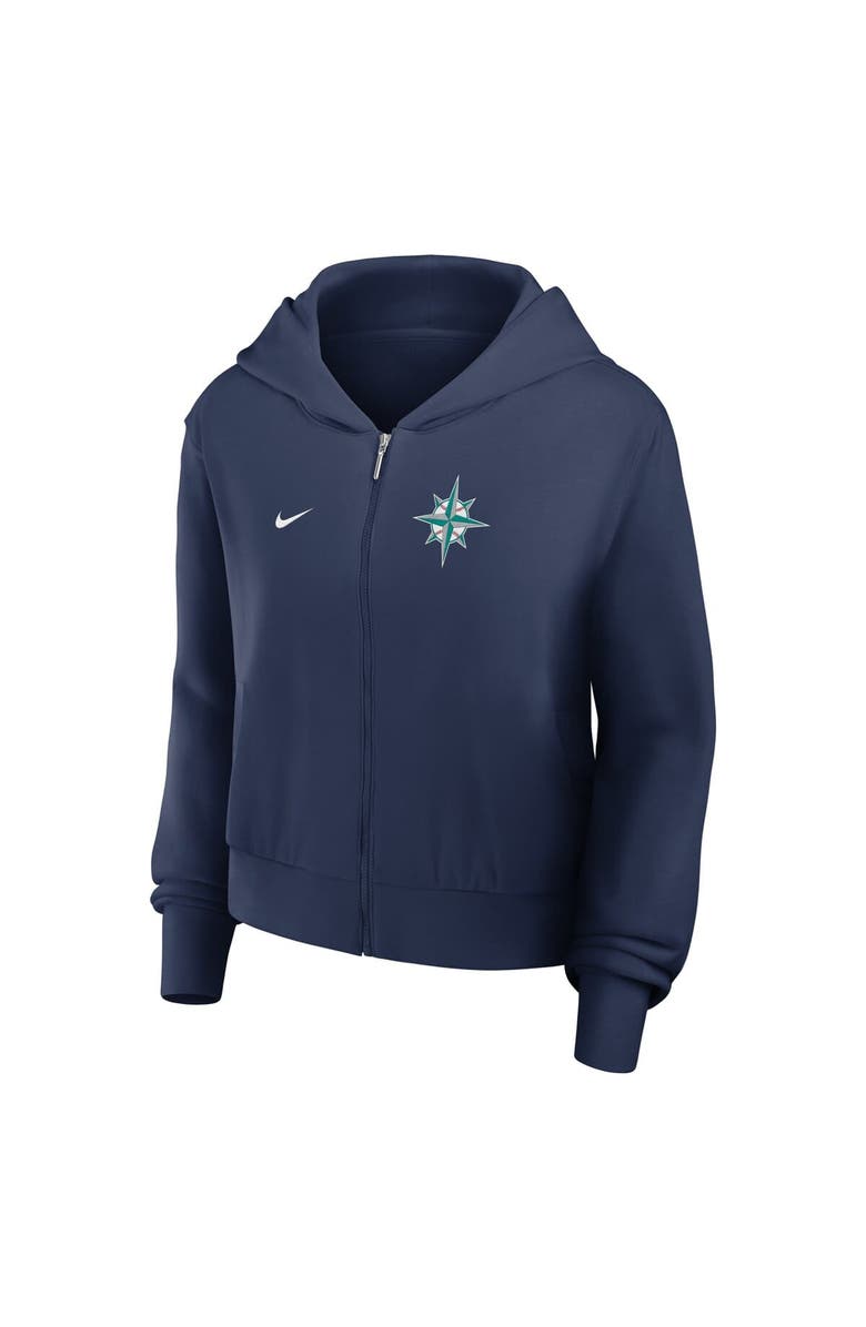 Nike Women's Nike Navy Seattle Mariners Cropped Chill Full-Zip Hoodie, Alternate, color, Navy