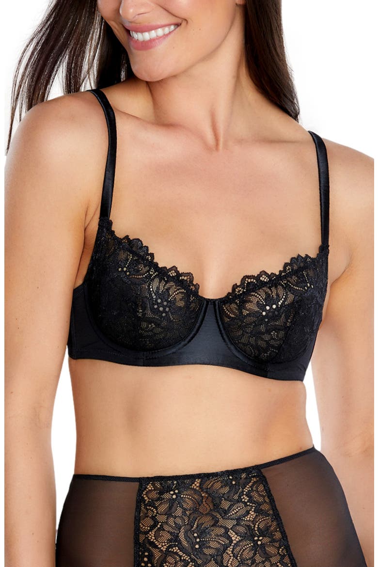 Lexi Underwire Unlined Demi Bra, Main, color, ONYX