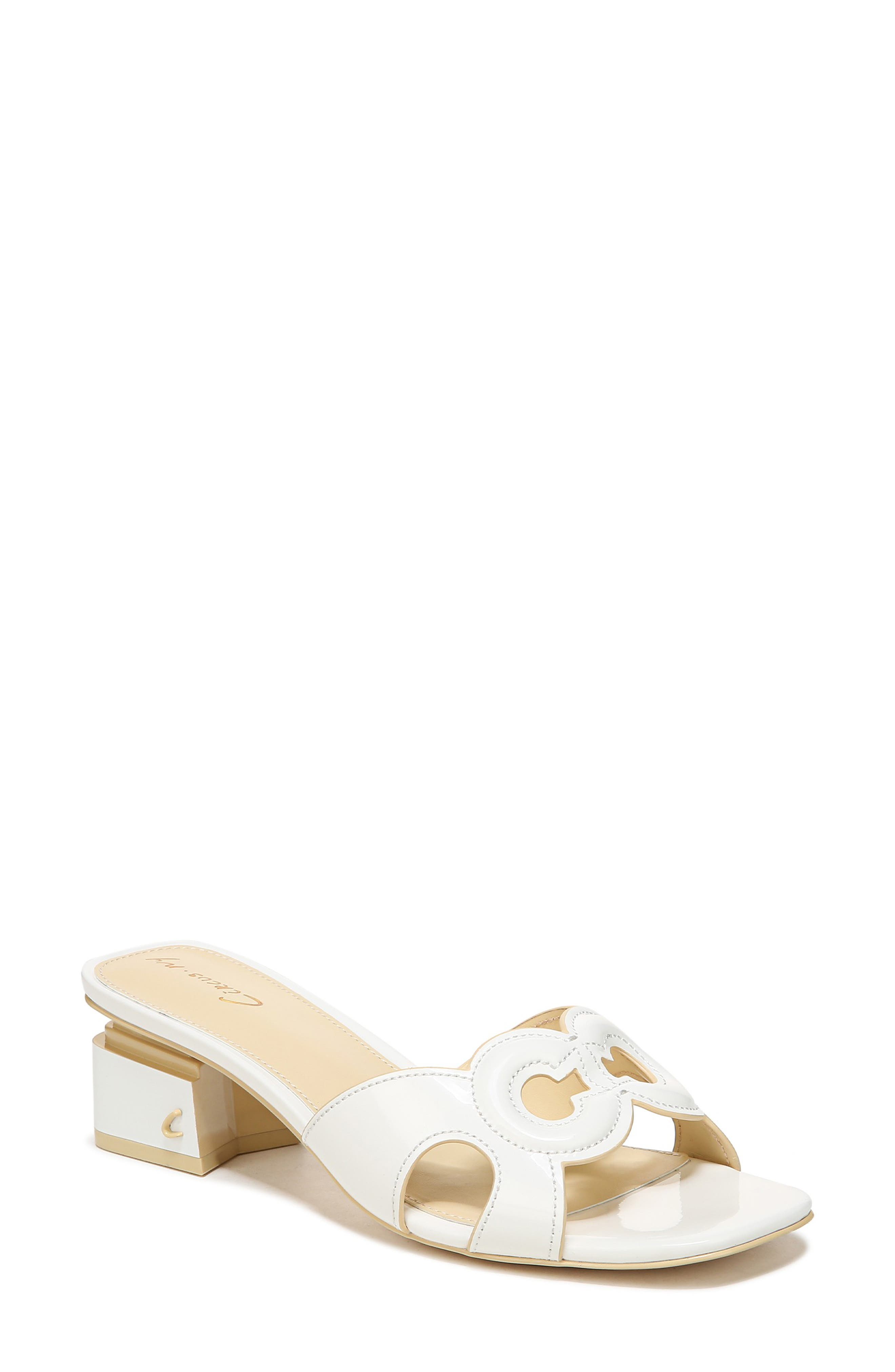 Nia Block Heel Sandal, Main, color, BRIGHT WHITE