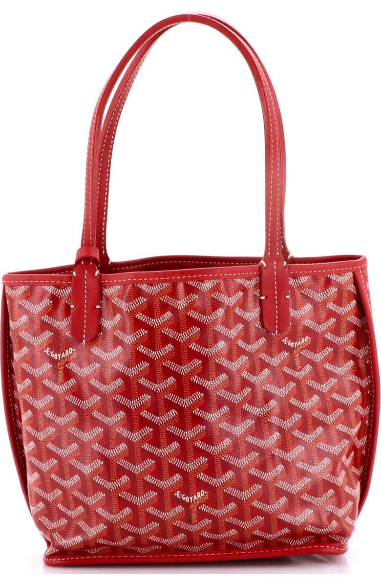 Pre-Owned Goyard Anjou Reversible Tote Coated Canvas Mini, Alternate, color, Red