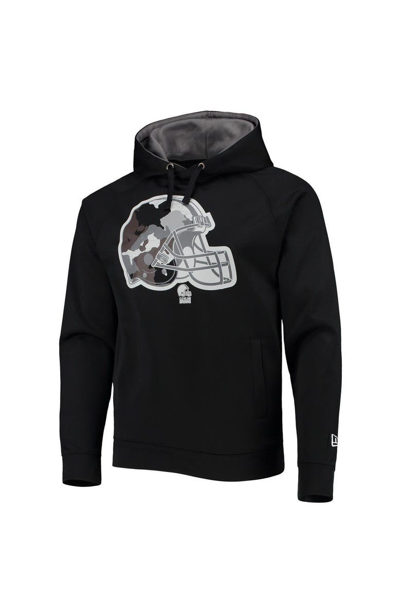 New Era Men's New Era Black Cleveland Browns Training Collection Raglan Pullover Hoodie, Alternate, color,