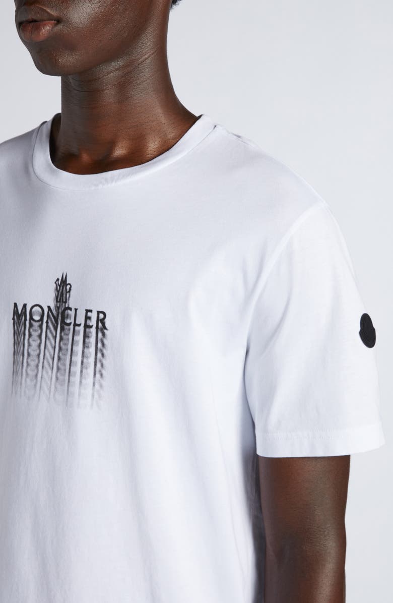 Moncler Logo Patch Cotton Graphic T-Shirt, Alternate, color, Brilliant White