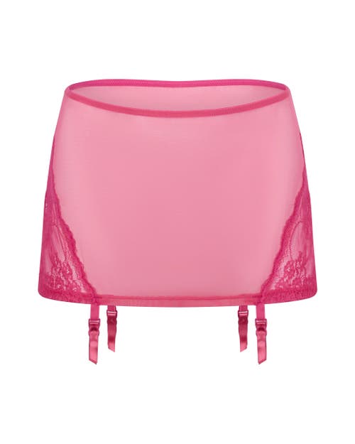 Adore Me Margeaux Garter Belt Lingerie in Dark Pink at Nordstrom, Size 2X