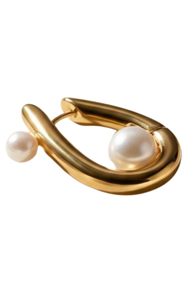 AKALIA Margot Waterproof Pearl Huggie Earring, Main, color, Gold