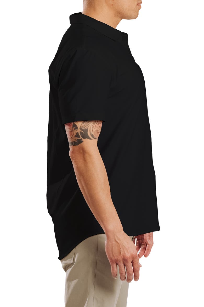 Cotton Blend Polo Shirt, Alternate, color, BLACK