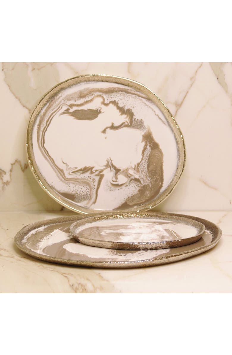 Lunares Dansbury Platter, Main, color, Silver