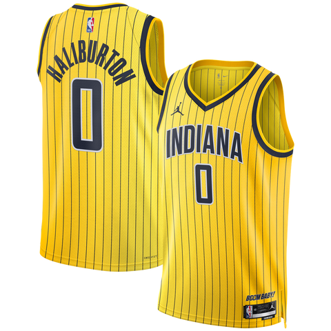 Unisex Jordan Brand Tyrese Haliburton Gold Indiana Pacers Swingman Jersey - Statement Edition
