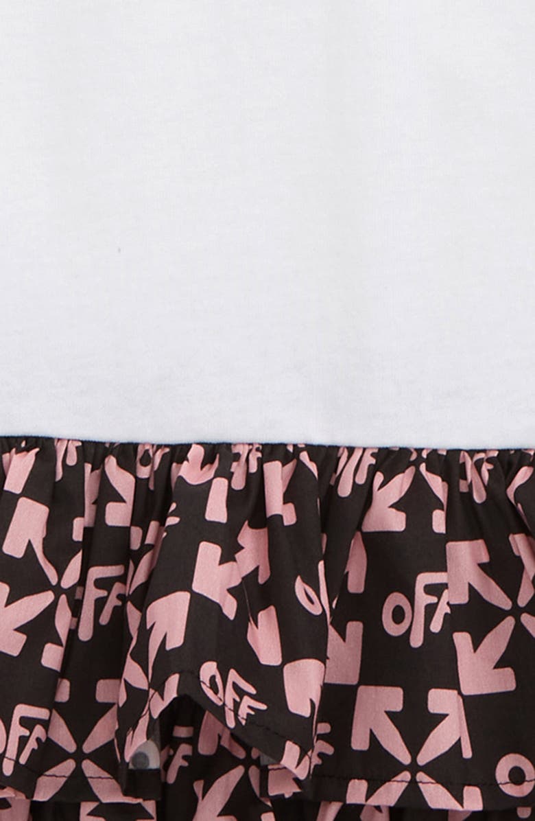 Off-White Kids' Logo Tiered Drop Waist T-Shirt Dress, Alternate, color, 