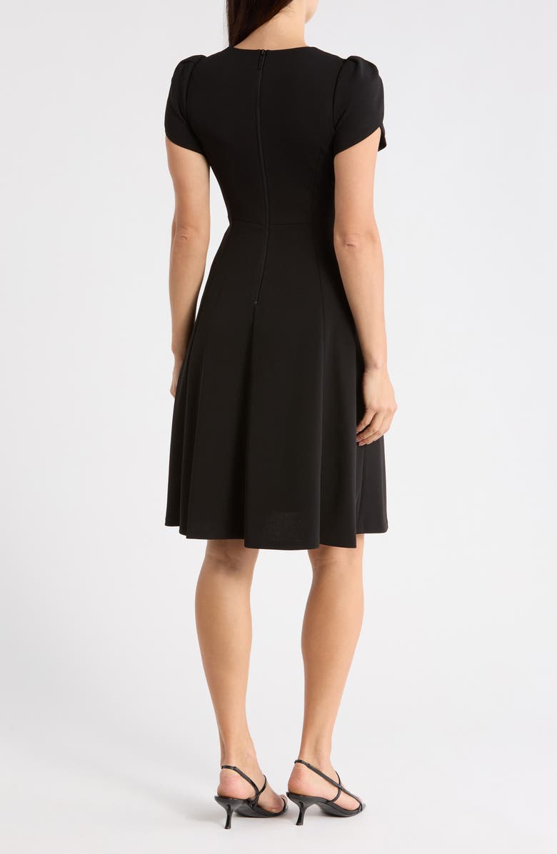Calvin Klein Tulip Sleeve Fit & Flare Dress, Alternate, color, Black