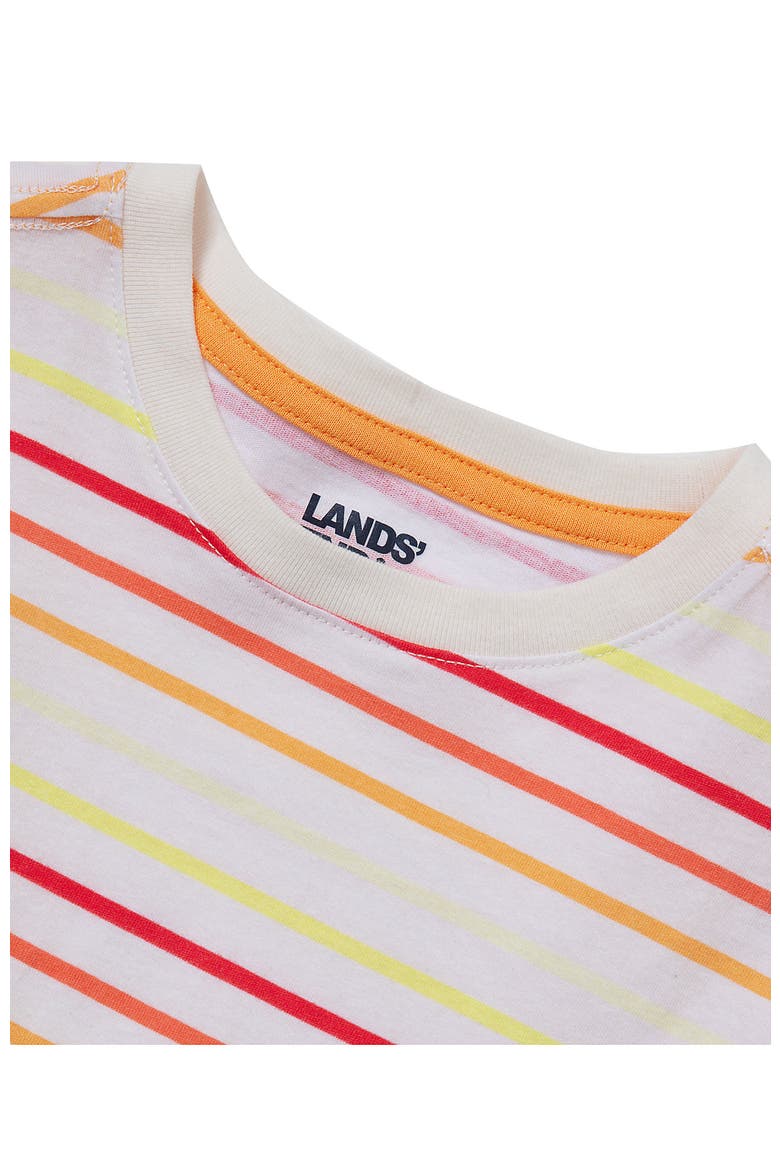Boys Short Sleeve Stripe Crewneck Tee, Alternate, color, Birch/Pink Stripe