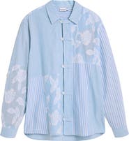 Desigual Striped Jacquard Floral Button Shirt