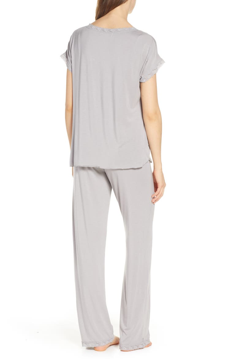 Luxe Jersey Pajamas, Alternate, color, PEWTER