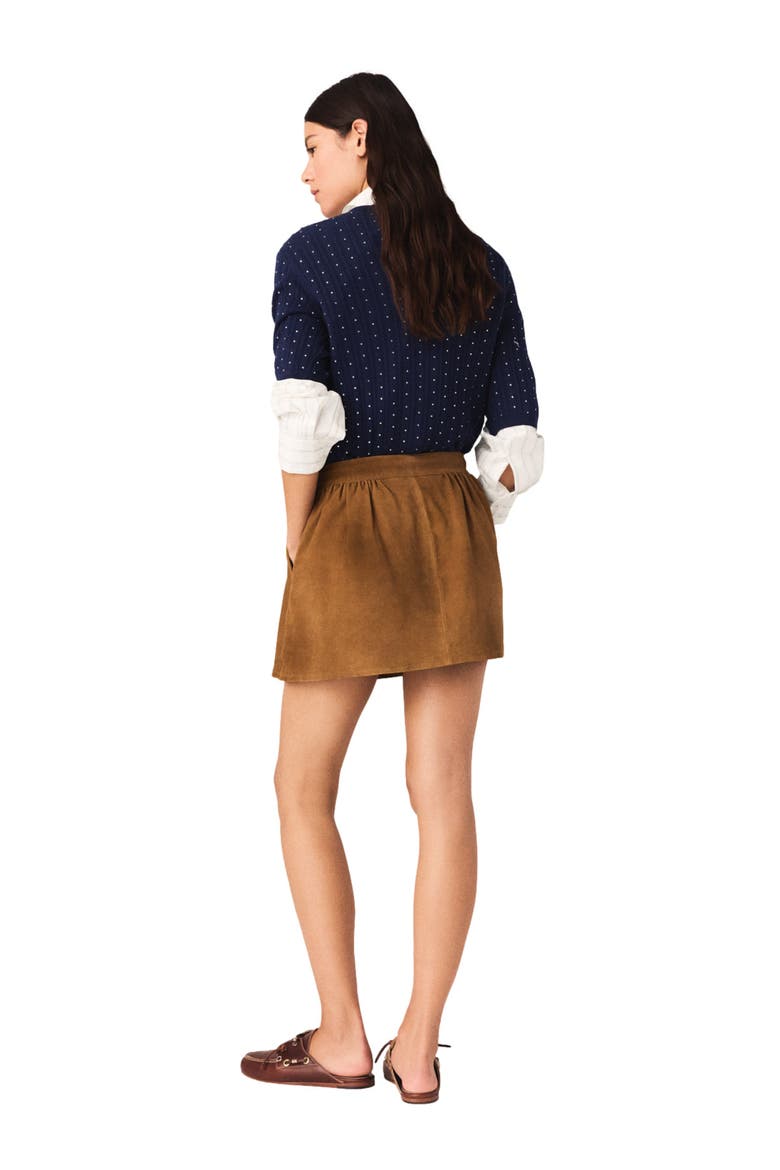 Short suede skirt, Alternate, color, Camel