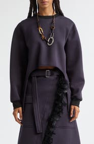 PLAN C Cropped High-Low Sweater
