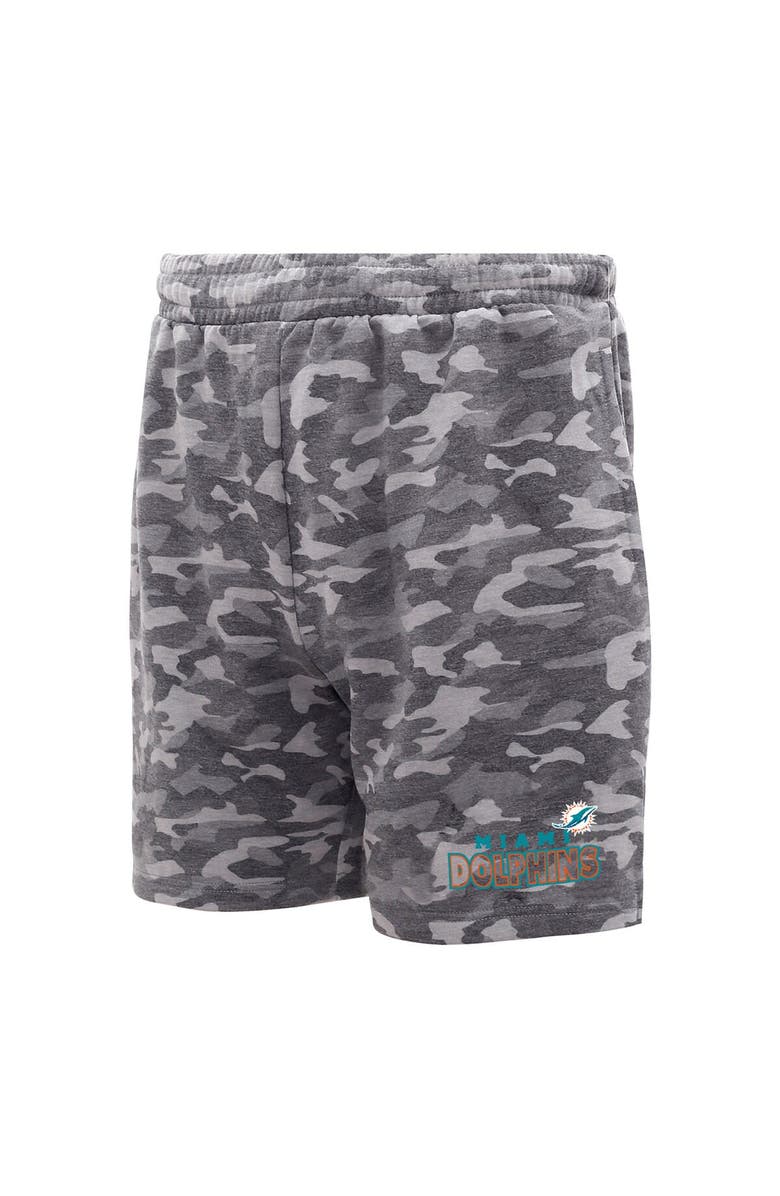 CONCEPTS SPORT Men's Concepts Sport Charcoal Miami Dolphins Biscayne Camo Shorts, Alternate, color, Charcoal
