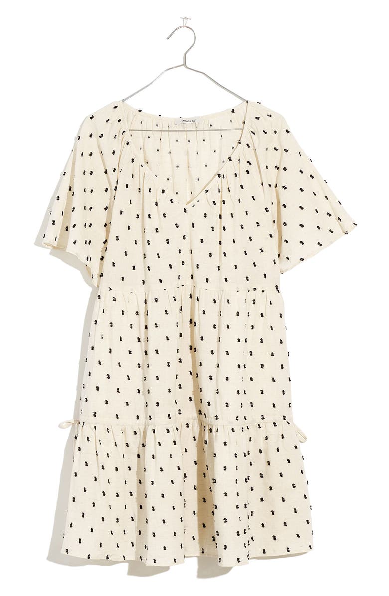 Madewell Lorelei Clip Dot Cotton & Linen Minidress, Alternate, color,