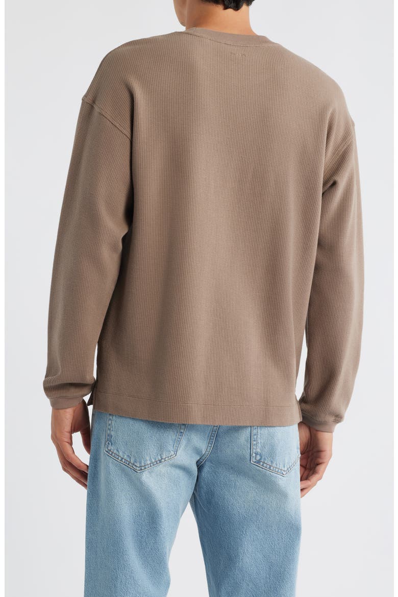 Long Sleeve Waffle Stitch T-Shirt, Alternate, color, LATTE BROWN
