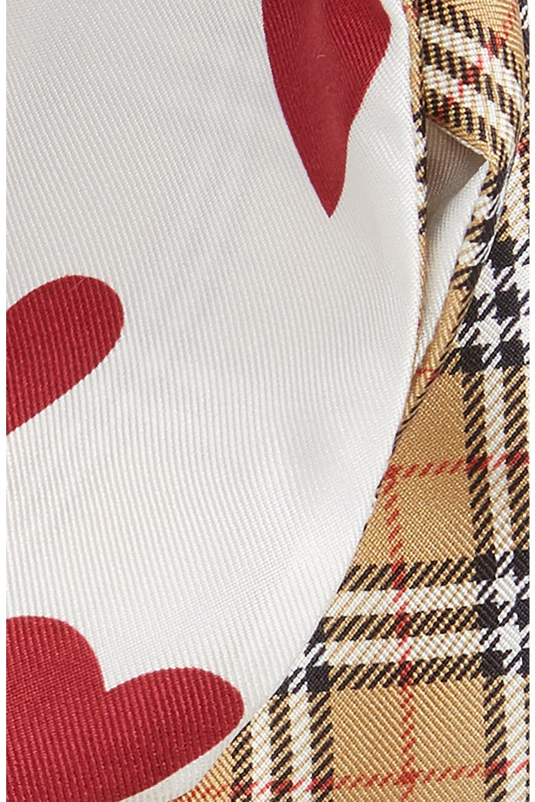 Heart & Check Silk Skinny Scarf, Alternate, color, MULTICOLOUR