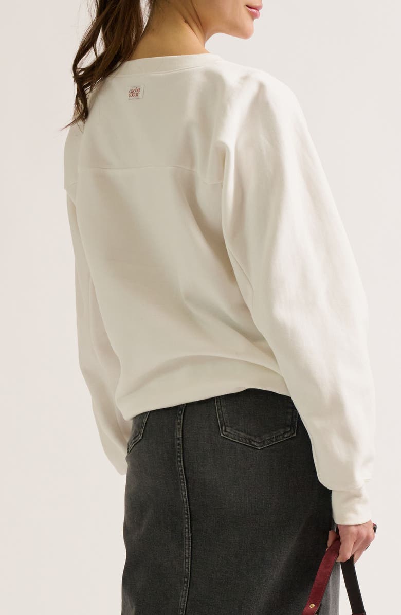 Cache Coeur Mom Maternity & Nursing Sweatshirt, Alternate, color, Ivory