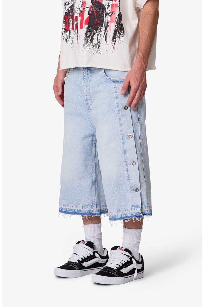 Ultra Baggy Offset Button Crop Jeans, Alternate, color, LIGHT BLUE
