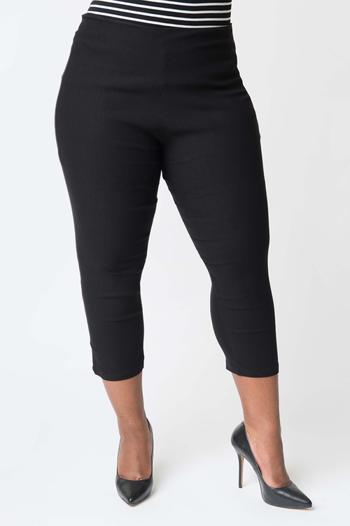 Unique Vintage Plus Size Rachelle Capri Pants In Black