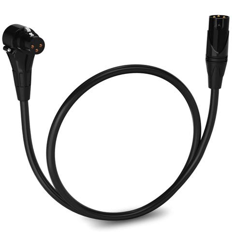 1.5 ft Right Angle XLR Cable, Female to Male, 3 Pin Microphone Cable
