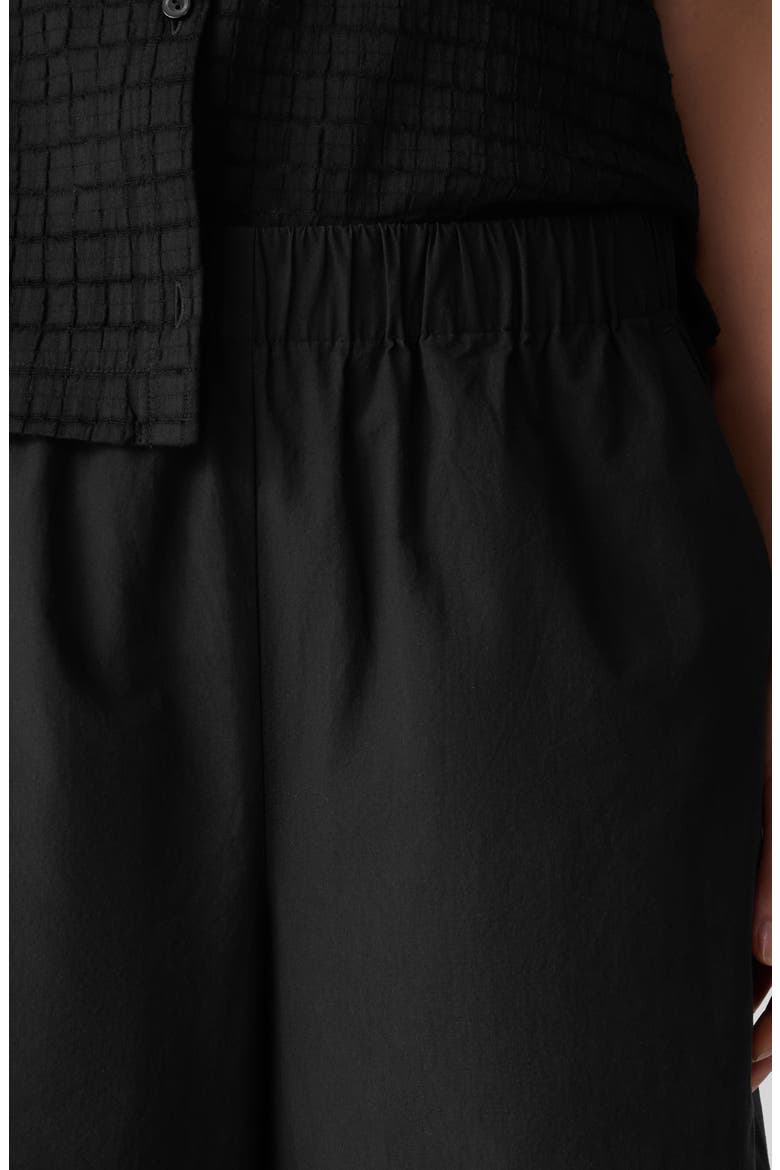 Organic Cotton Ankle Wide Leg Pants, Alternate, color, BLACK
