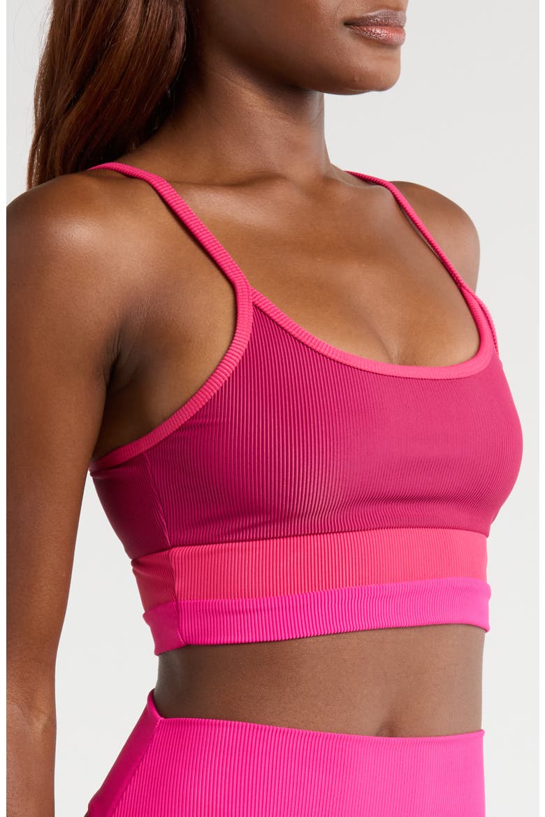 Eva Colorblock Bikini Top, Alternate, color, SORBET RED