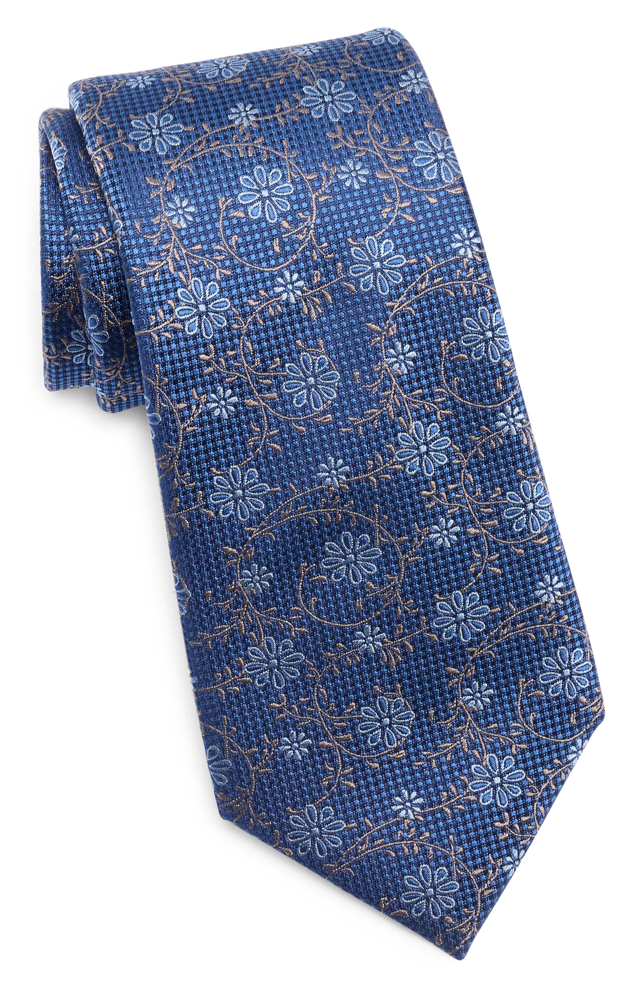 Duchamp Floral Silk Tie