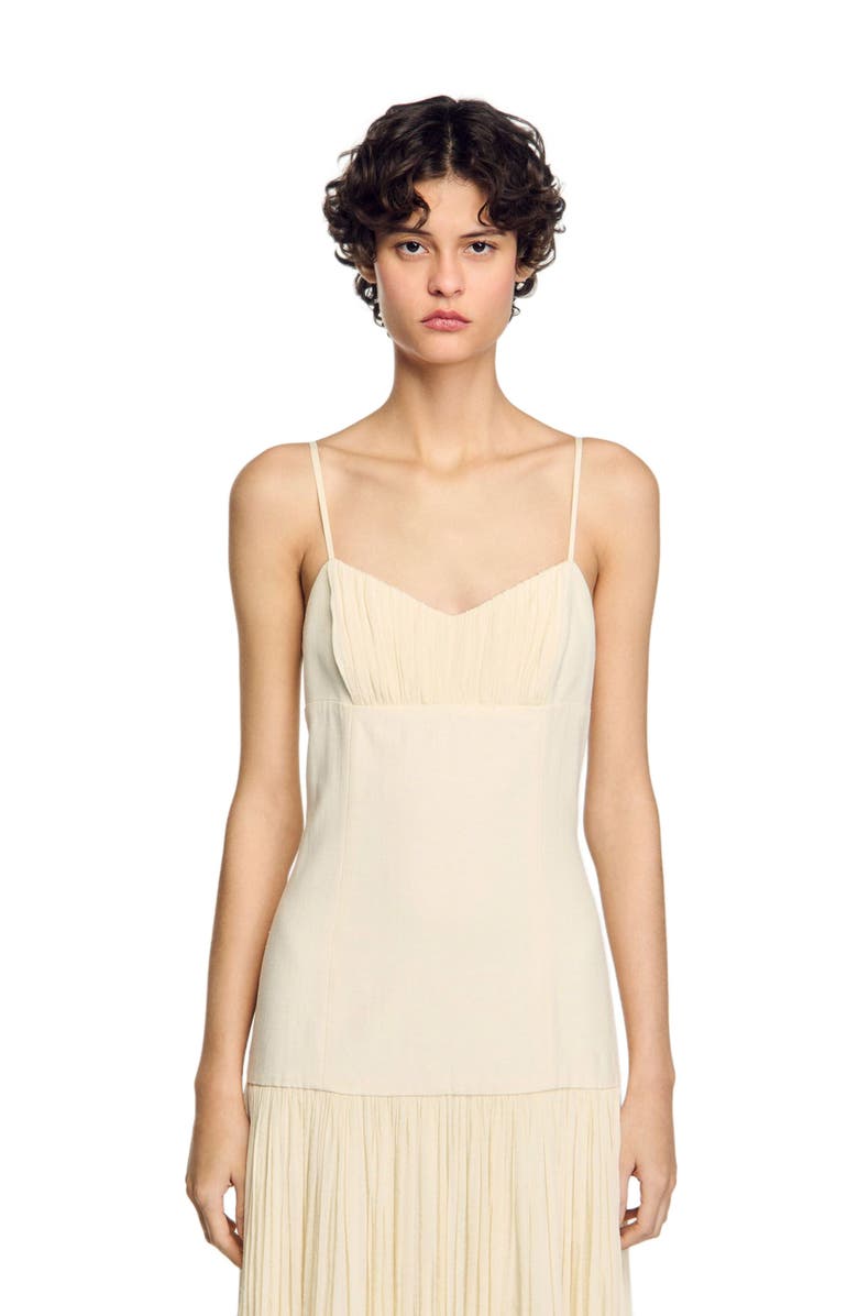 SANDRO Pleated maxi dress, Main, color, 