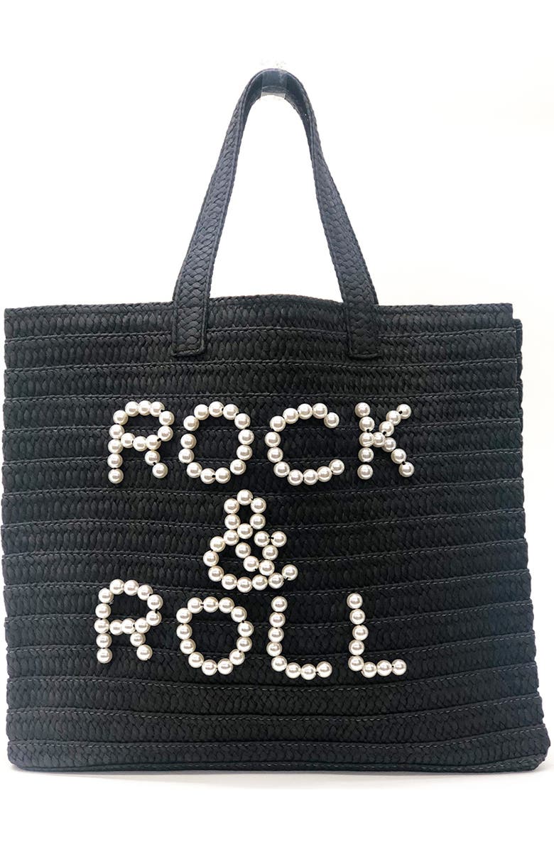 BTB Los Angeles Rock & Roll Straw Tote, Main, color,