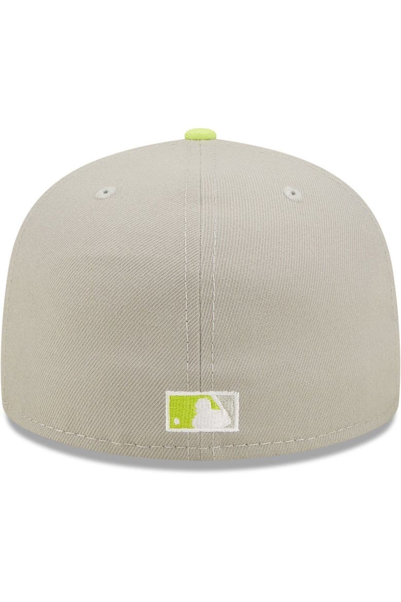 Men's New Era Gray/Green Texas Rangers commemorative Arlington Stadium Cyber 59FIFTY Fitted Hat, Alternate, color, Gray