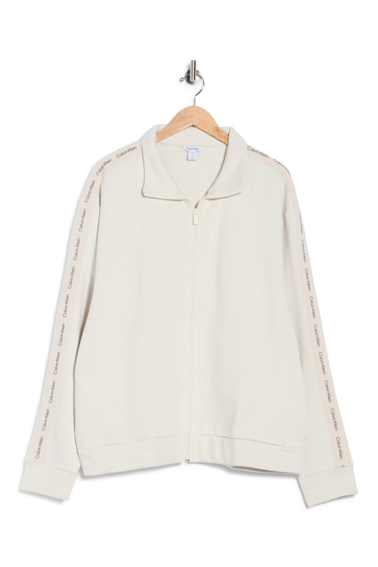 Rib Tape Full Zip Sweatshirt, Main, color, CHALK