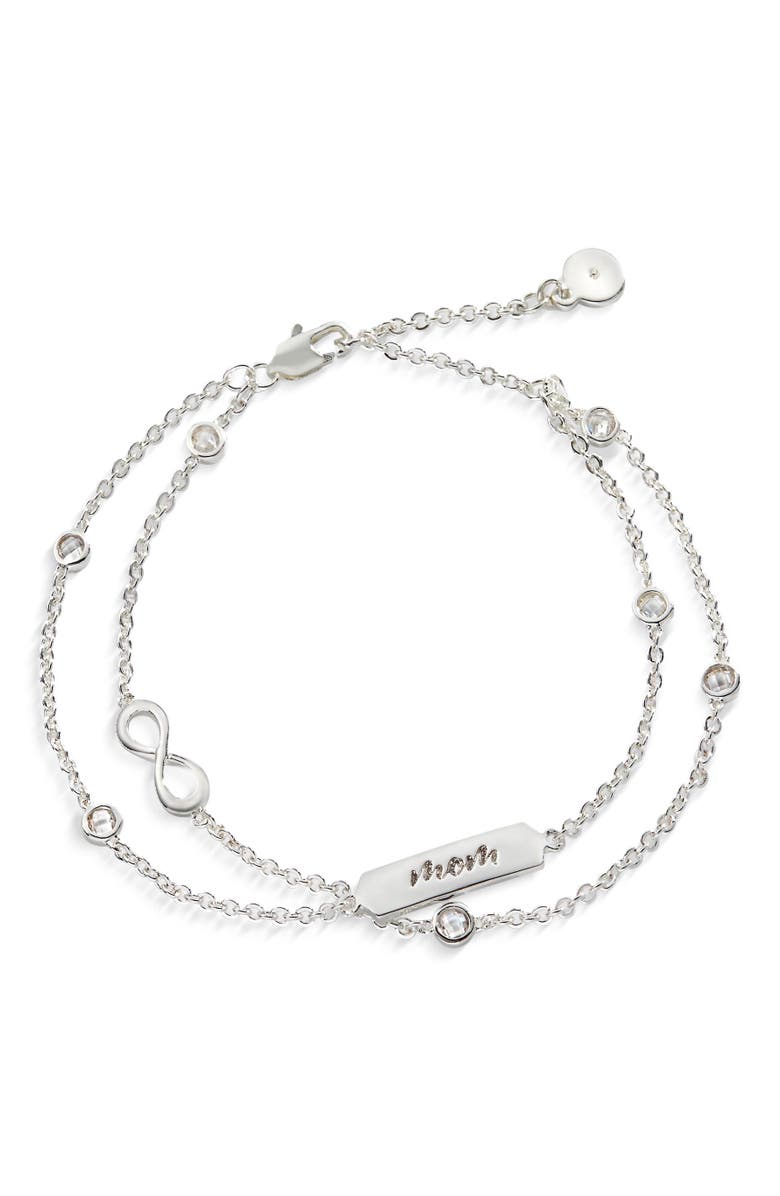 Alex and Ani Mom' Infinity Chain Bracelet, Adjustable, Main, color, Silver