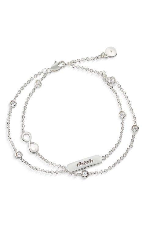 Mom' Infinity Chain Bracelet, Adjustable