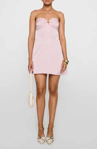 Americano Strapless Satin Cocktail Minidress