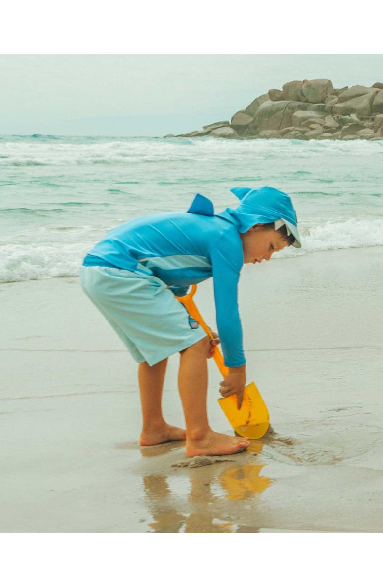 Roarsome Quarter Zip Long Sleeve Rash Guard Little Kids & Big Kids, Alternate, color, Medium Blue